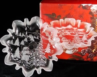 Mikasa crystal christmas tree platter