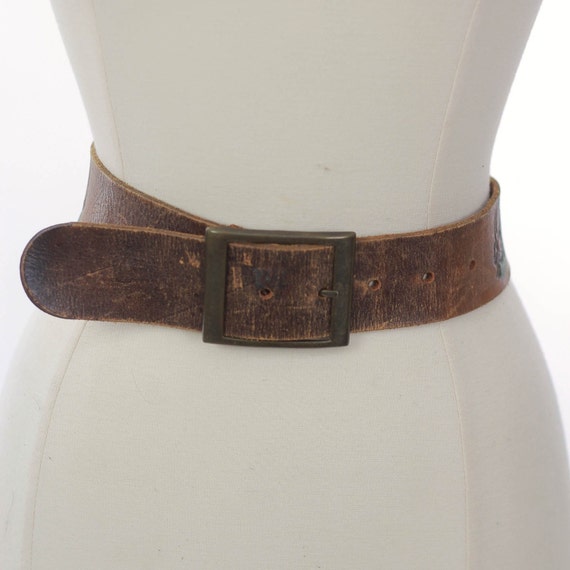 Vintage Leather belt Boho belt Brown belt Childs belt Bohemian