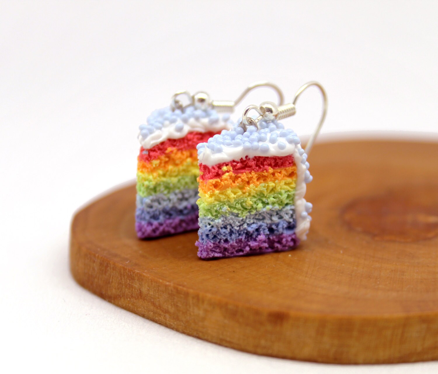 Rainbow Cake / Handmade / Polymer Clay Necklace / 3 Colors
