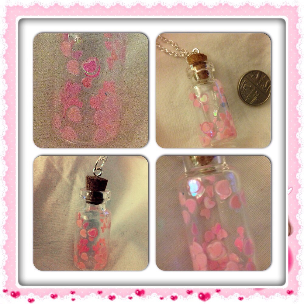Glass bottle necklace with silver chain by JustJoss on Etsy