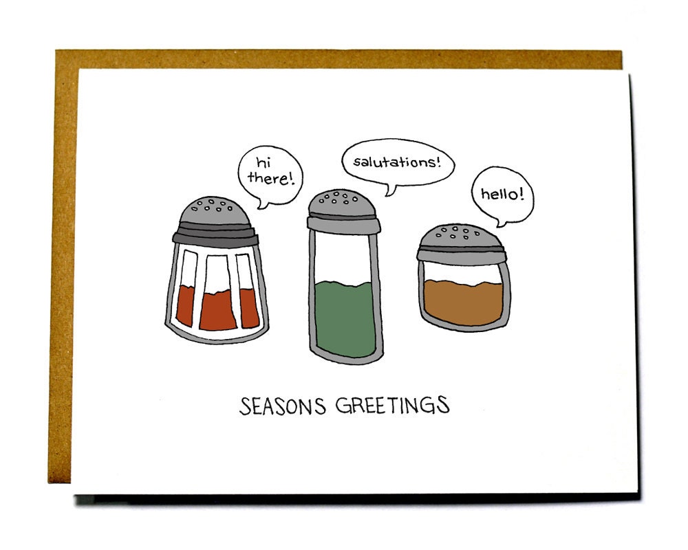 Funny Christmas card pun seasons greetings
