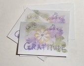 Inspirational cards; gratitude, love, peace blank note cards, inspirational stationary, photo cards, Yellow daisy blank cards