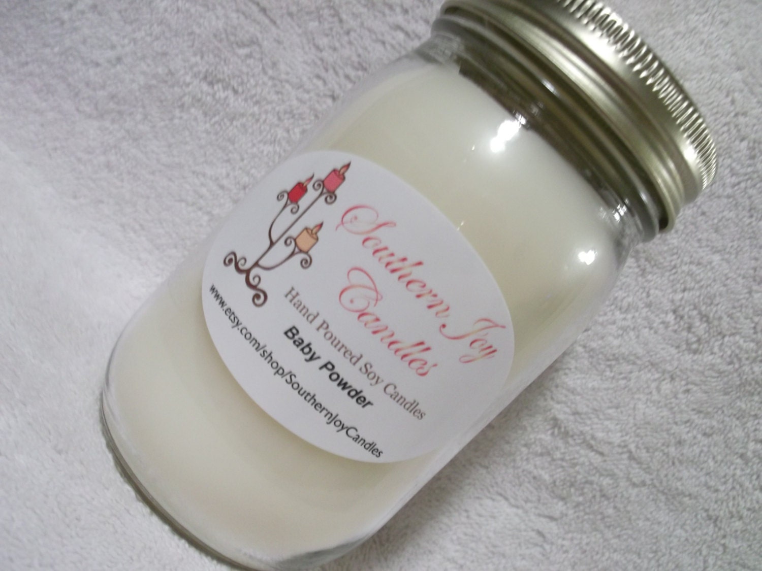 Baby Powder soy candle baby shower candle by SouthernJoyCandles