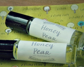 SALE Honey Pear Roll-on Perfume Oil - coconut oil perfume - alcohol free - 10ml glass bottle