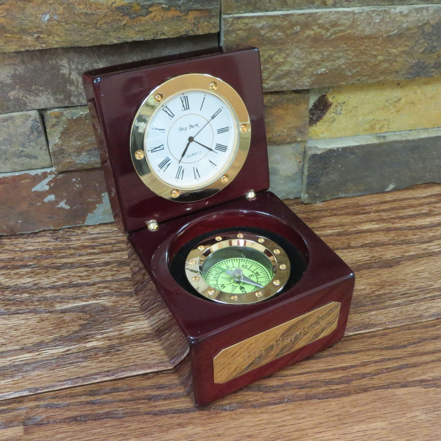 Personalized Nautical Compass Clock Desk supplies Fathers