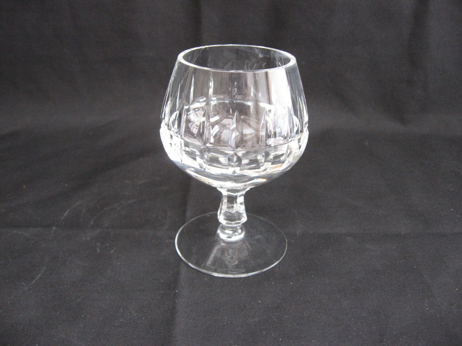 Vintage CUT CRYSTAL Stemmed BRANDY Glass Vertical Lines