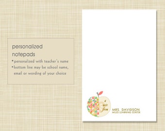 Teacher Notepad - Geometric Apple - teacher gift