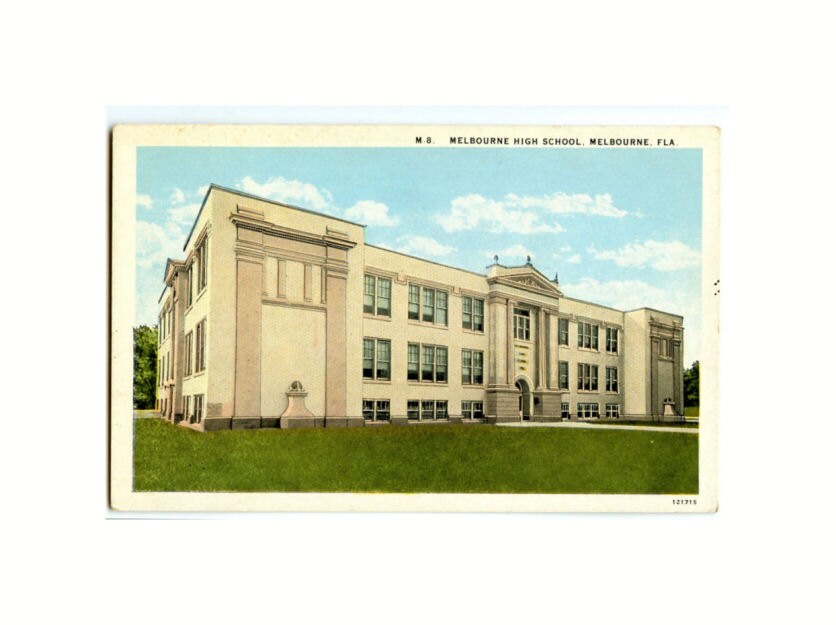 Melbourne High School postcard Melbourne FL Florida