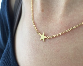 Tiny gold filled star necklace - Star necklace - Gold star necklace - Bridesmaid gift - Little star necklace - Small star necklace