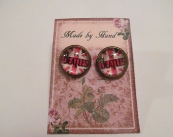 The British Are Coming - Beatles Inspired Bezel Stud Earrings - handmade
