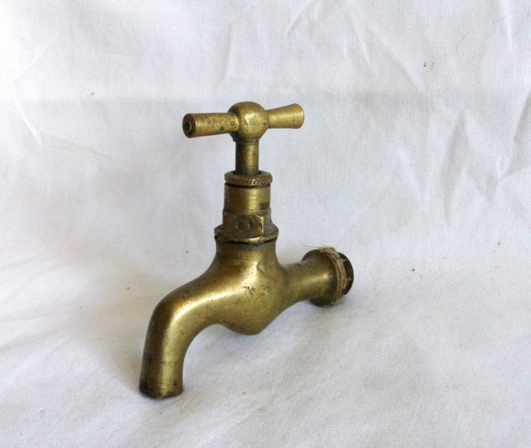 Spigot for garden hose vintage brass water by