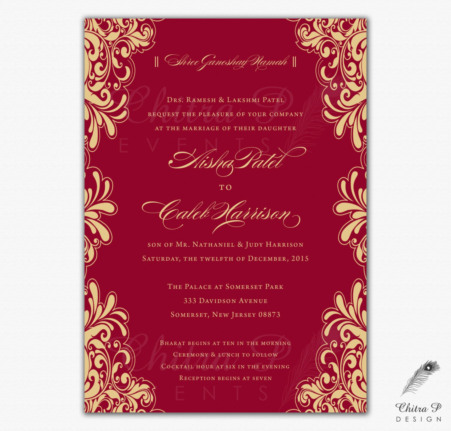 Red And Gold Invitation Templates 8