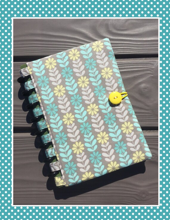 Discbound Planner Cover Teal/Yellow Pattern by thepolkadotposie