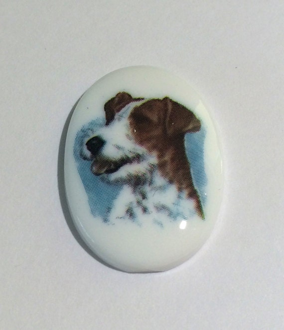 2 25x18 Acrylic Cabochon Dog Cabochon by BeigeGems on Etsy