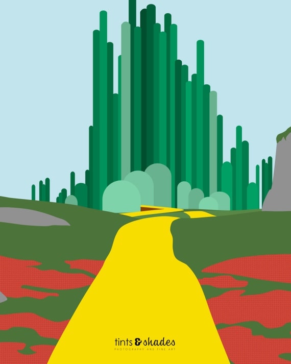Emerald City Minimalist Poster by TintsShadesFineArt on Etsy