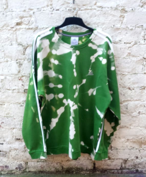 bleach dye green sweatshirt