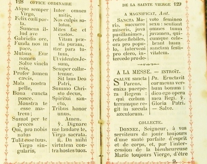 Small Antique French Leather Bound Religious Book, Liturgical Book of the Roman Rite with a Art Nouveau Motif / French Decor / Shabby Chic