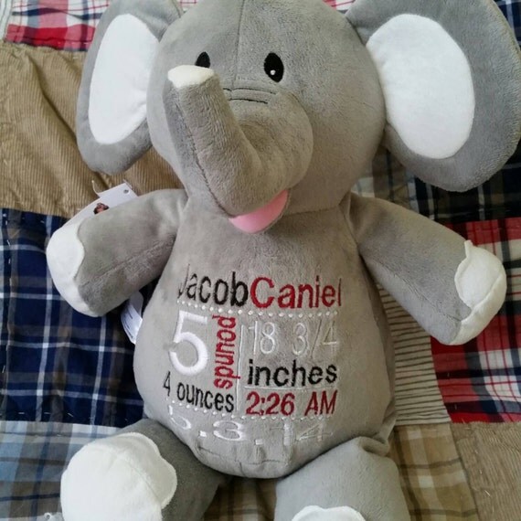 birth announcement plush animals