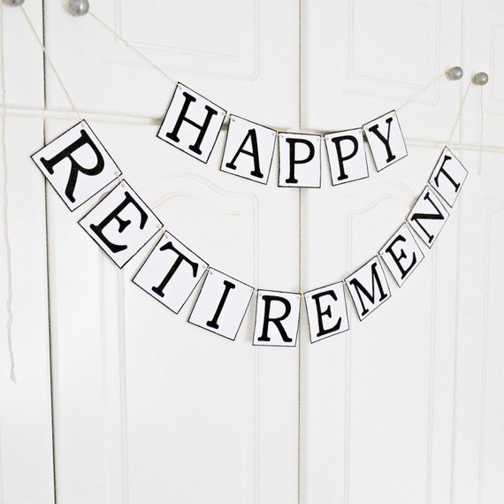 free shipping happy retirement banner retirement party sign