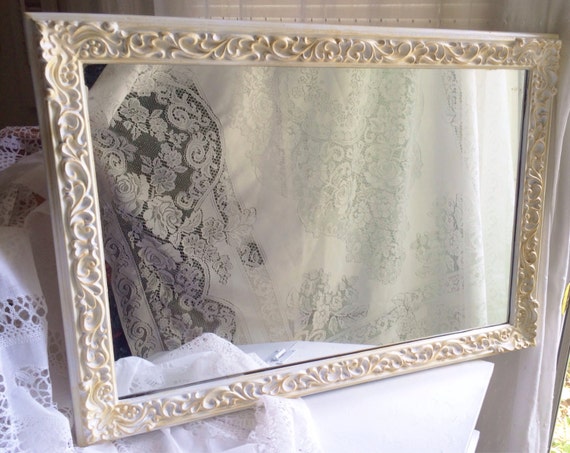 shabby chic white and gold large mirror ornate by radthingsvintage shabby chic white and gold large mirror ornate by radthingsvintage