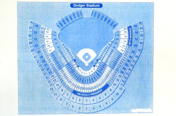 MLB Los Angeles Dodgers Stadium Blueprint by BlueprintPlace