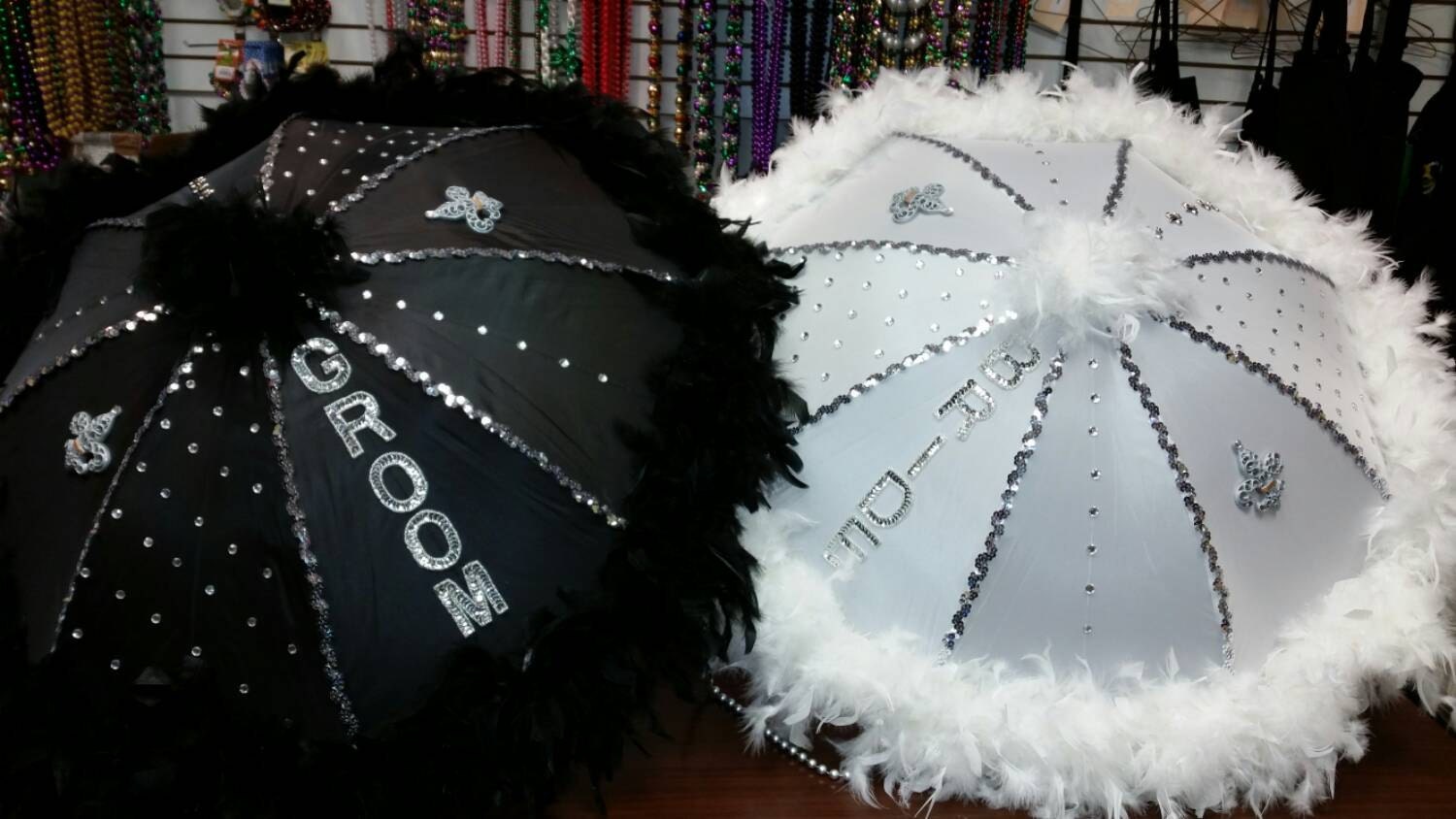 Custom Bride or groom wedding second line umbrella