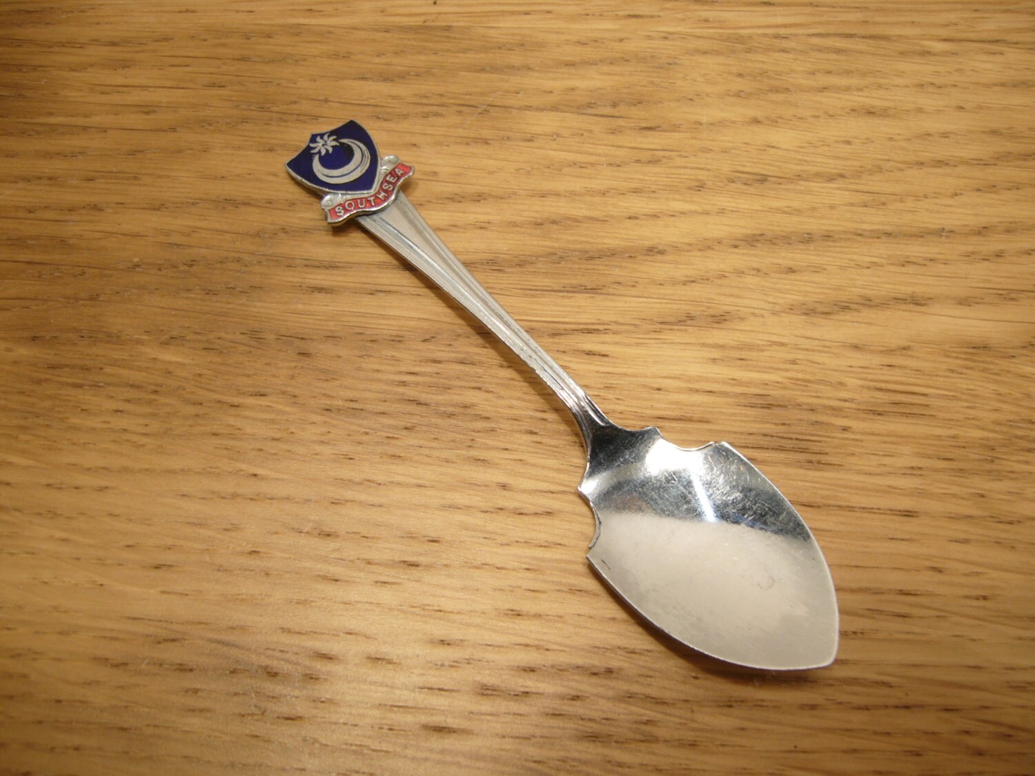 Vintage 1960s chrome plated souvenir jam spoon by FieldfareVintage