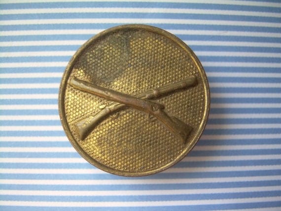 Infantry Insignia Screw Back Collar Pin-Vintage Antique