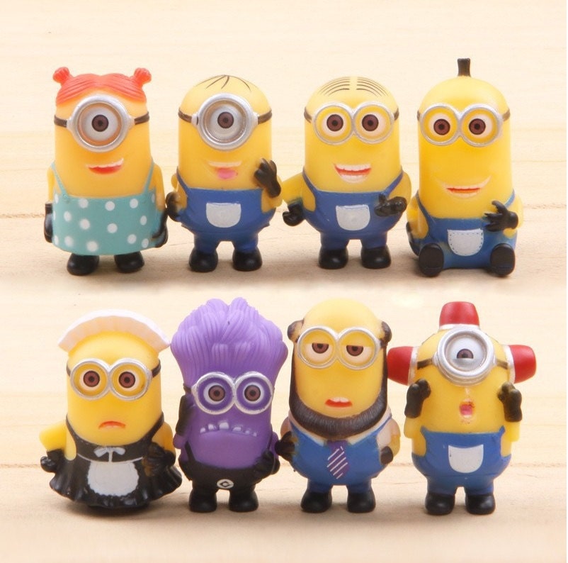 Despicable Me 2 CAKE TOPPER Minions 8 Figure Set Birthday