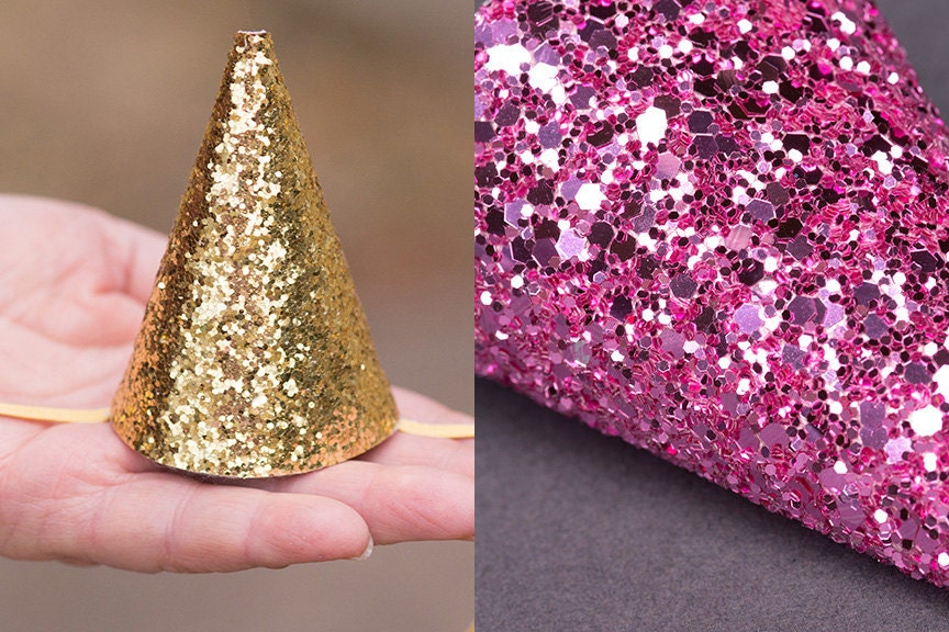 Glitter Party Hat CHUNKY Glitter Birthday Hat Mini Party Hat