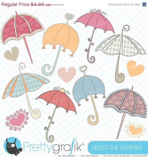 80% OFF SALE Umbrella clipart commercial use, vector graphics, digital clip art, digital images - CL327 Il_570xn