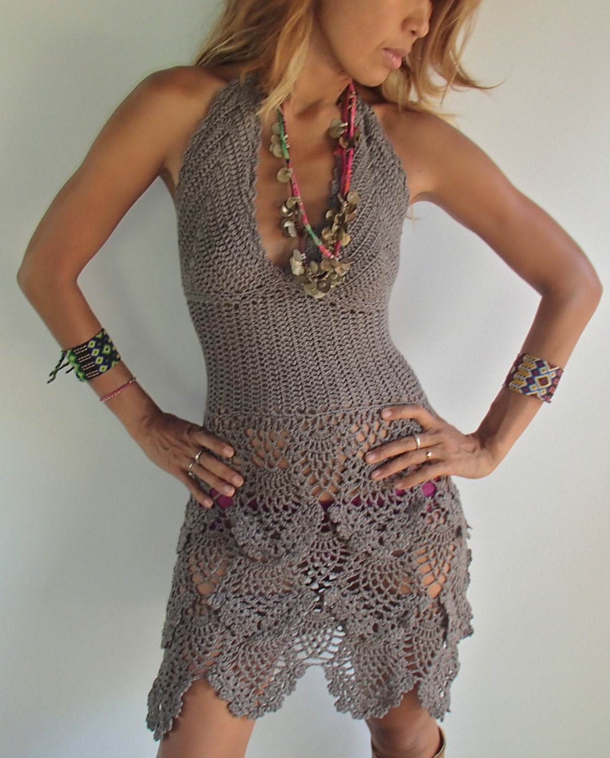 Handmade Crochet Dress Boho Dressbeach Dress 11 By Spellmaya