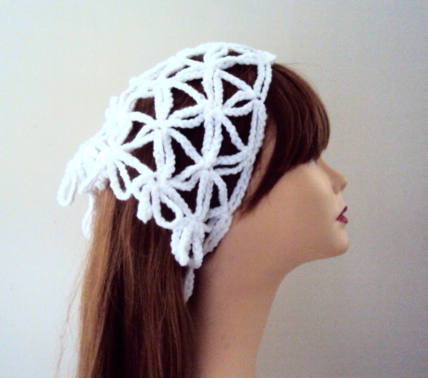 Crochet Triangle Head Scarf Festival Accessories by GrahamsBazaar