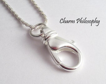 Lanyard 925 Sterling Silver Necklace - Badge Holder - Ring Holder Necklace