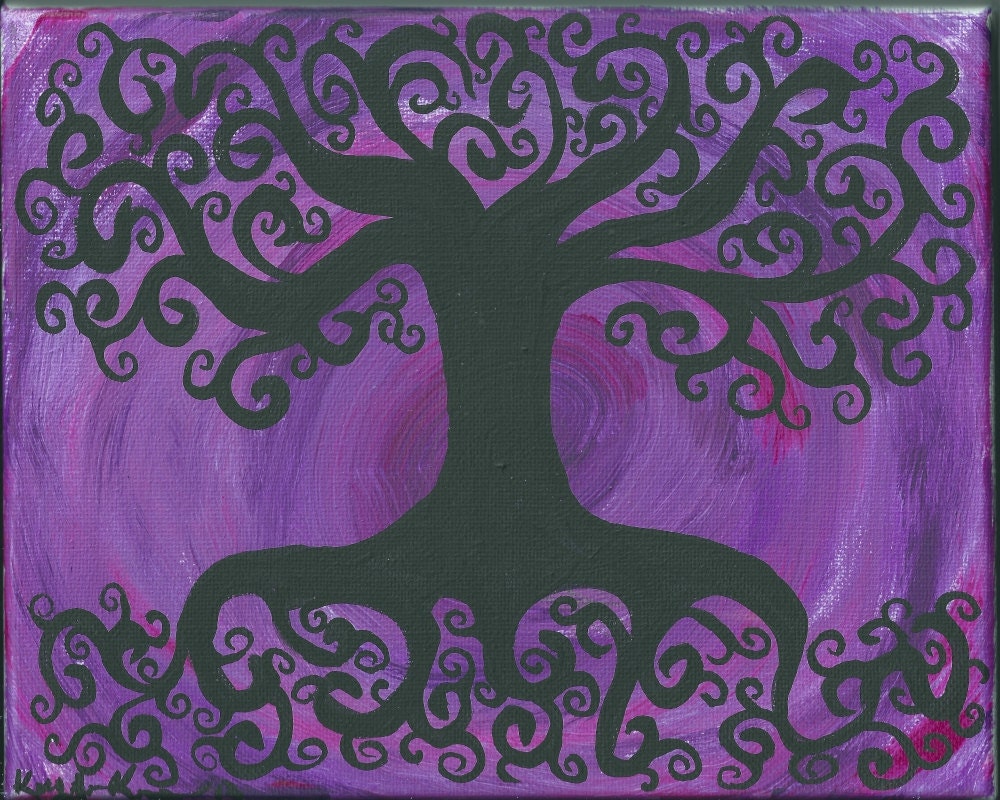 teal and purple tree of life