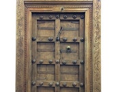 Mughal Inspired Antiques Double Door-India Classic Decor Idea