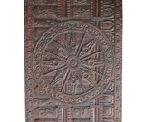Sun Temple Konark Wheel Wall Panel Indian Vintage Hand Carved  Wheel Panel