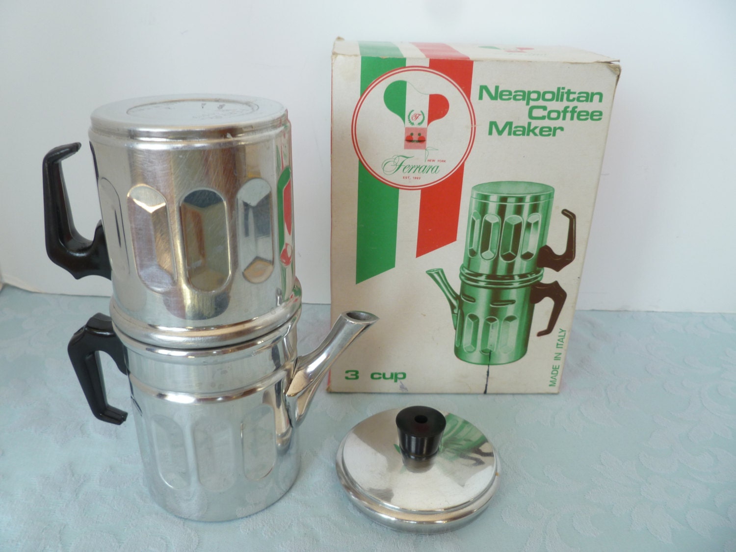 Vintage Neapolitan 3 Cup Coffee Maker Ferrara by AffinityArt