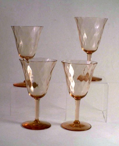 pink depression wine glasses