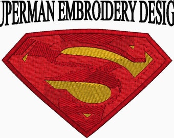 Superman Embroidery Design - Complex filled Embroidery Machine Design