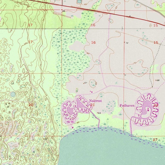 Lake Kissimmee Area ca 1953 Old Topographic Map USGS