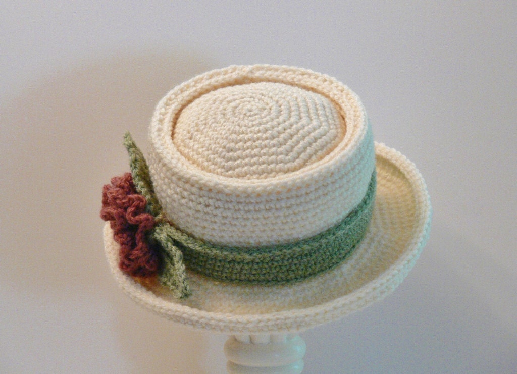 hat ladies with pattern crochet brim Crochet Pie Pork by Ladies Hat Hat Pattern MeadowvaleStudio