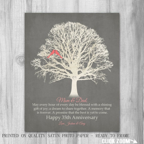 35th Anniversary  Gift  for Parents  Gift  Mom Dad 35  Years  Family