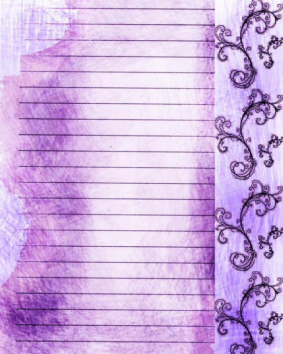 Printable Journal Page Instant Download Purple Digital
