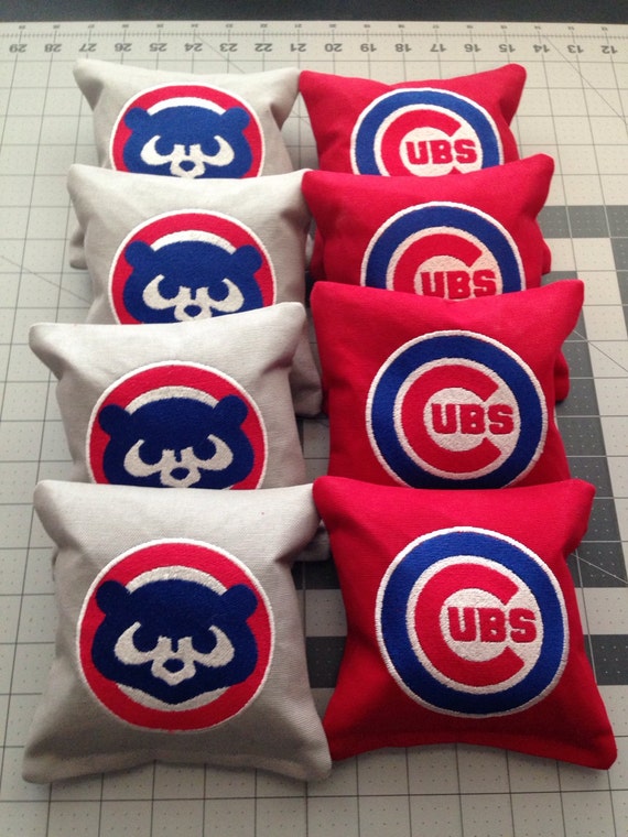 Items similar to CORNHOLE BAGS Custom Embroidered: Chicago Cubs on Etsy