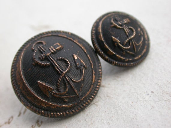 lot of 4 antique french military button Dark silver navy army