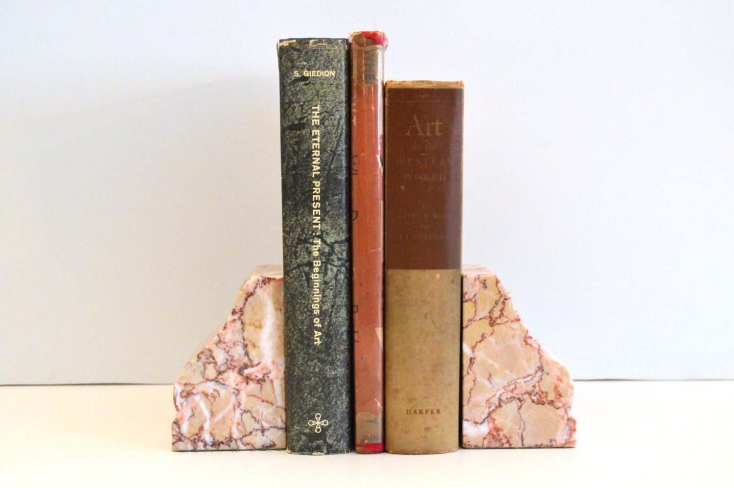 vintage marble bookends face