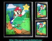 11" x 14" Mario and Yoshi Shadowbox