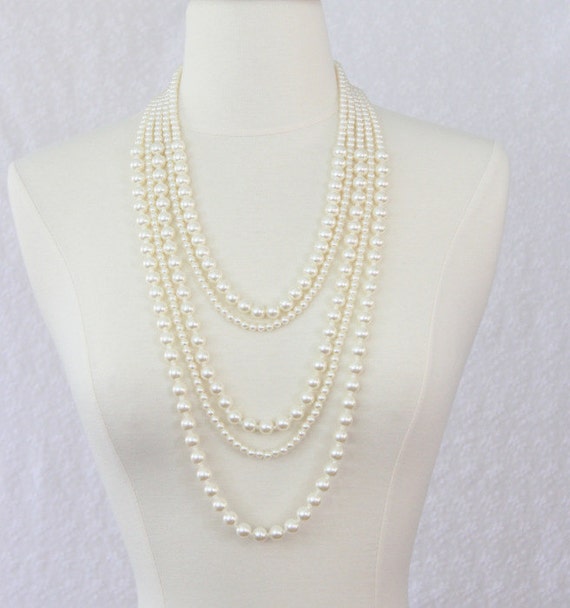 Multi Strand Pearl Statement Necklace Multi by HelensCollection