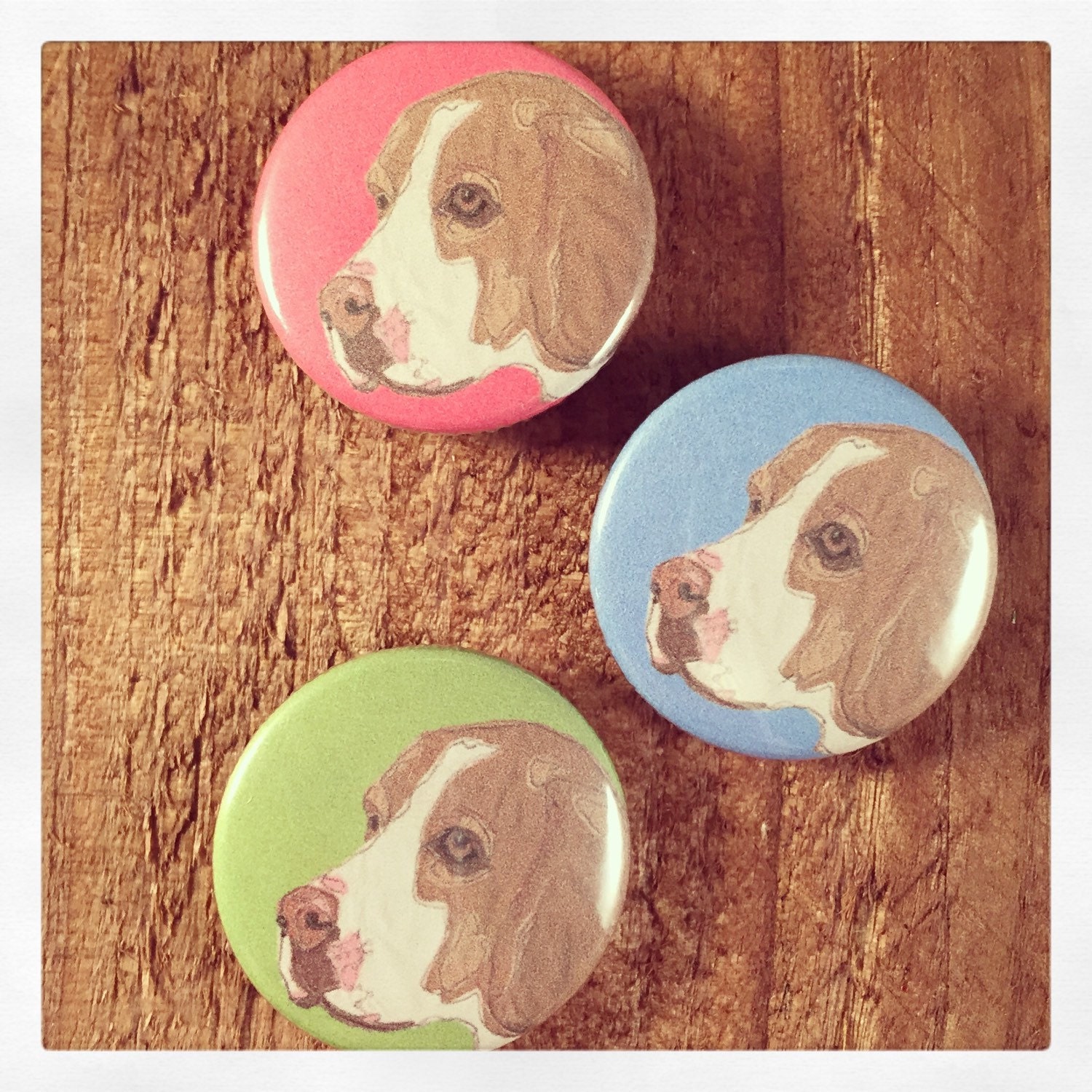 Beagle Badges Dog Badges Dog Pinback Buttons Pet by BeaglenThread